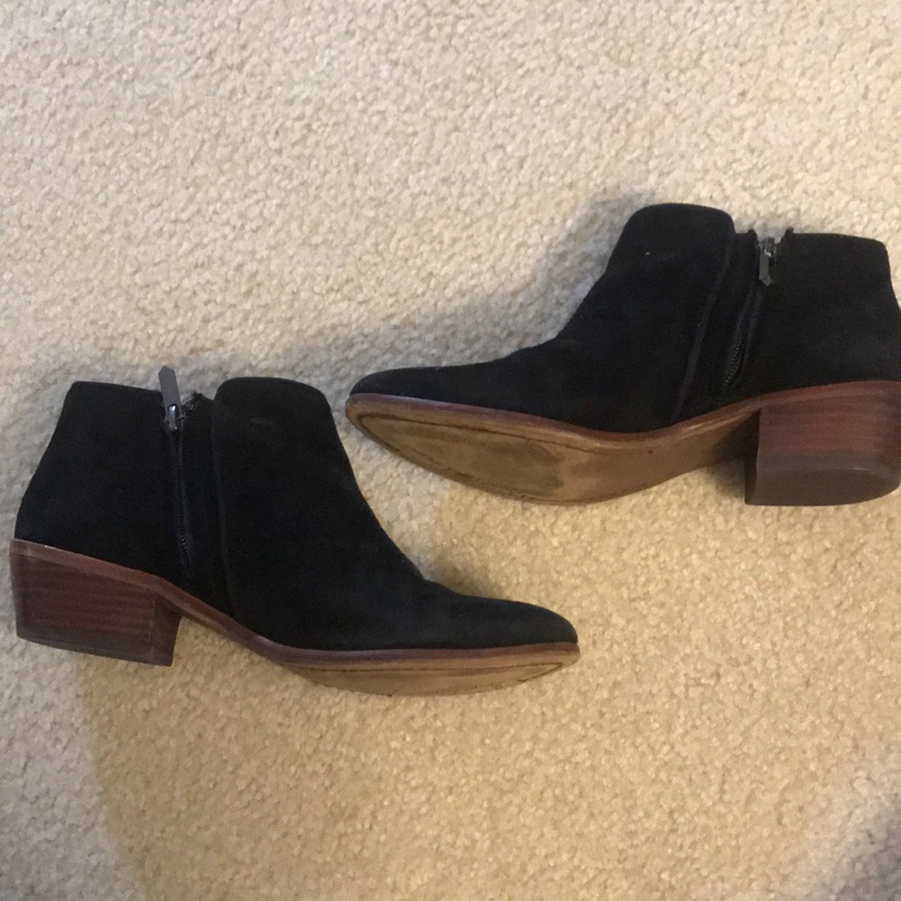 Black Suede Leather Sam Edelman Booties Size 8